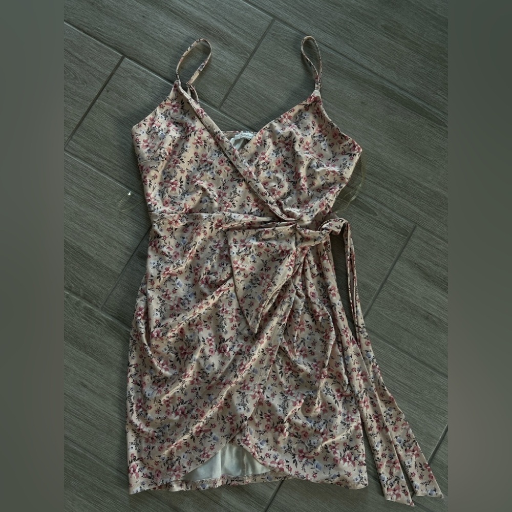 Floral Maxi Dress - Cream and Pink